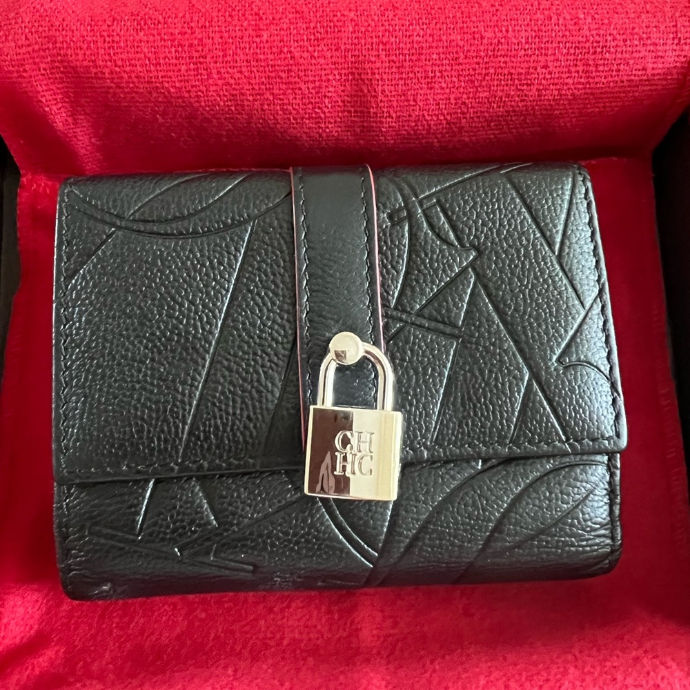 Carolina Herrera Black Leather Wallet